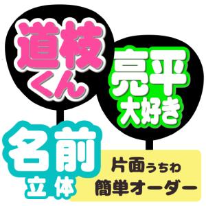 うちわ 片面うちわ(簡単オーダー 立体 名前タイプ)応援うちわ 手作り アイドル