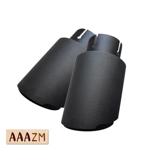 AAAZM マフラーカッター カーボン ステンレス パイプマフラー 自動車 後付け 高級感 外装改装...