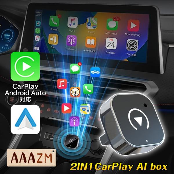 無線CarPlay＆Android-Autoアダプター ワイヤレス iphone Bluetooth...
