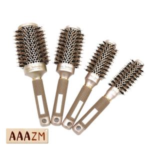 母の日 2026 ヘアブラシ くし ブラシ カールブラシ ロールブラシ 豚毛美容 絡まない 巻き髪 ヘアケア サラサラ 高級贈り物 頭皮マッサージ プレゼント 家 理容所