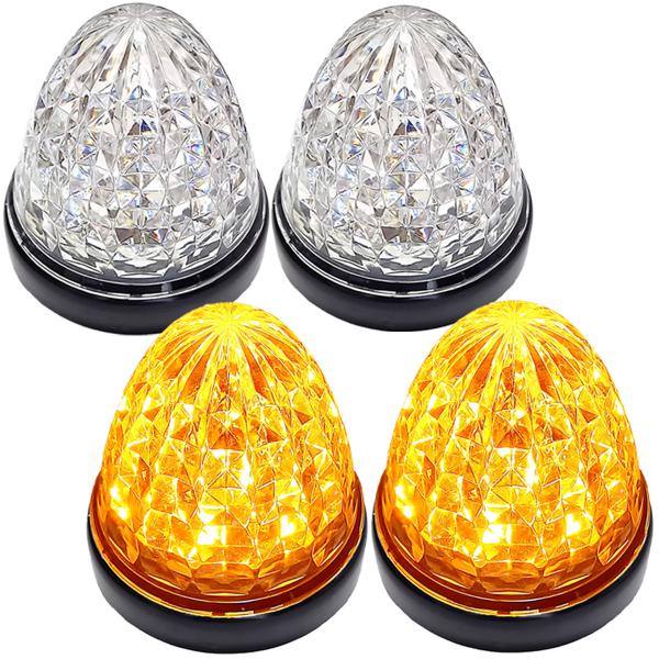 Cu 24V トラック用 LED マーカーランプ サイド マーカー クリスタルカット仕様 16LED...