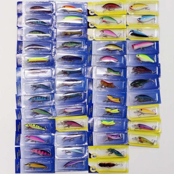 ルアー セット ミノー・シャッド・バイブ・ポッパー各種あり ハードルアー 55個 Y12QS55