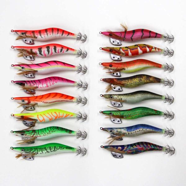 釣具 仕掛け 夜光 エギ 3.0号 16個 セット イカ釣り エギング Y20egi30h16K