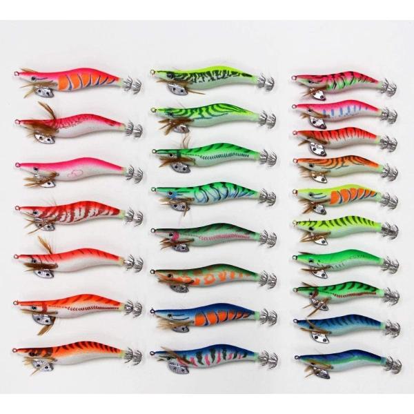 釣具 仕掛け エギ 夜光 25個 セット 2.5/3.0号 25色柄 イカ釣り エギング 餌木 Y2...