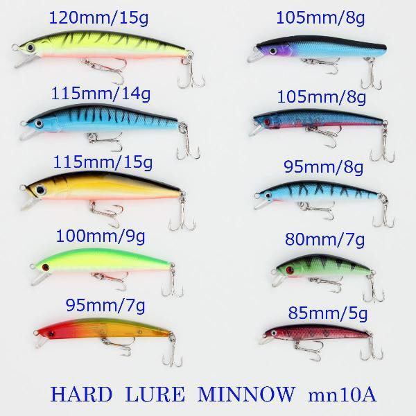 NEW ルアーフィッシング 用 ハードルアー ミノー 10個 セット Y12mn10A