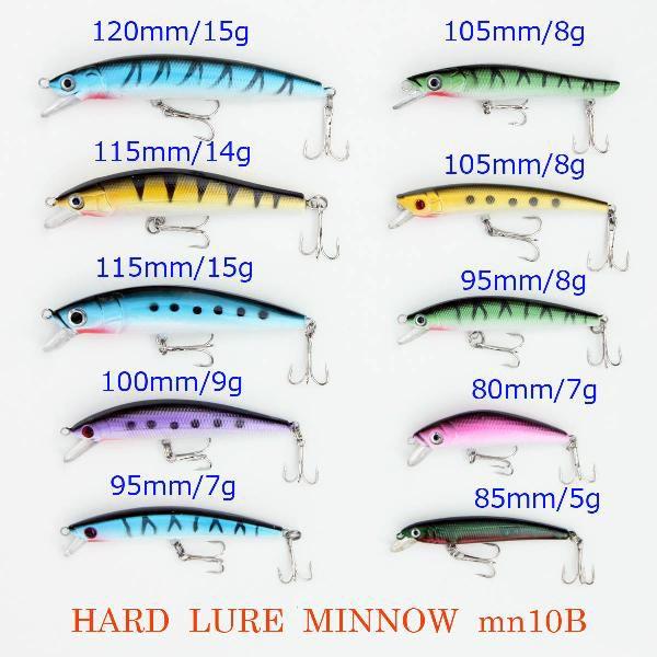 NEW ルアーフィッシング用ハードルアー ミノー 10個 セット Y12mn10B