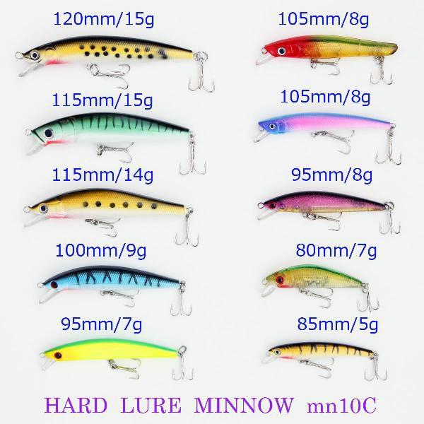 NEW ルアーフィッシング用ハードルアー ミノー 10個 セット Y12mn10C
