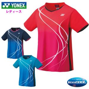 ヨネックス レディース ゲームシャツ 半袖 シャツ テニス ソフトテニス バドミントン ベリークール 吸汗速乾 練習着 Yonex 20671｜fun