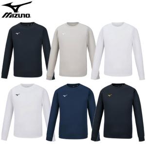 ミズノ ナビドライ Tシャツ メンズ シャツ トップス 長袖 丸首 運動 スポーツウェア トレーニングウェア プラクティスウェア ワンポイント mizuno 32MA1195