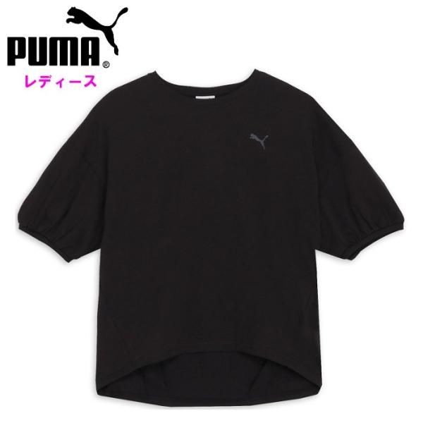 爆買 プーマ レディス 半袖 Tシャツ トップス カジュアルウェア ブラック puma 687085