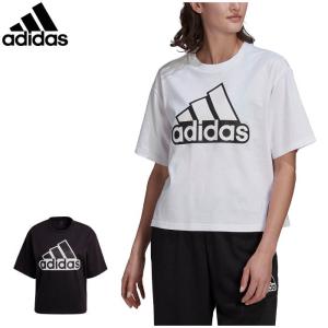 アディダス adidas レディース ウィメンズ ウェア Tシャツ 半袖 カジュアル スポーツ トレーニング 普段着 アウトドア ビッグロゴ  C2449｜fun