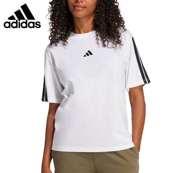 爆買 アディダス レディース 半袖Tシャツ 女性 スポーティー コットン 綿 普段着 トレーニング ...