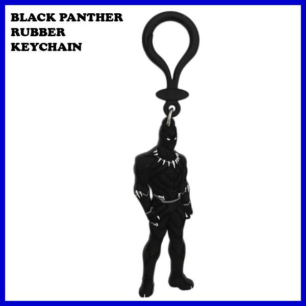ラバーキーチェーン ブラックパンサー マーベル/【MARVEL】【BLACK PANTHER】【キー...