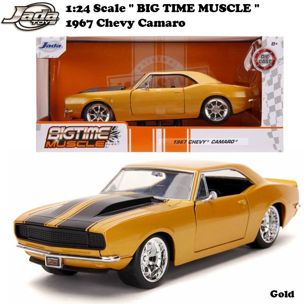 JADATOYS 1/24 BTM 1967 Chevy Camaro Gold ミニカー シェビー...