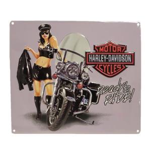 【エンボスメタルサイン20】H-D JACKET BABE【ハーレーダビッドソン ブリキ看板 アメ雑 アメリカン雑貨 ガレージ】｜funandfunny