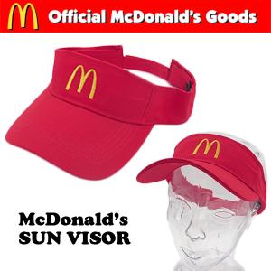 McDonald's SUN VISOR マクドナルド サン バイザー レッド 大人用 帽子 キャップ アメリカン雑貨 アメリカ雑貨 通販 マクドナルドグッズ｜funandfunny