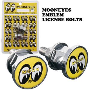 ムーンアイズ エンブレム ライセンス ボルト イエロー mooneyes アメリカ製 車 カー用品 車用品 ドレスアップ ナンバープレート ネジ アイボール 送料無料｜funandfunny