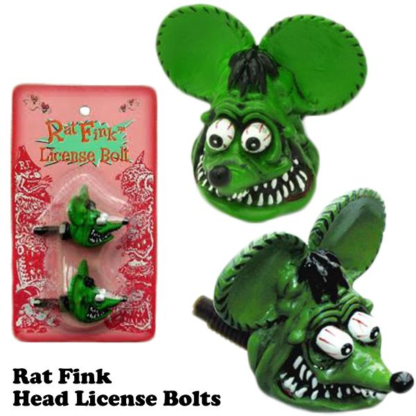 Rat Fink ラットフィンク ヘッド ライセンス ボルト ムーンアイズ 車 車用品 カー用品 ナ...