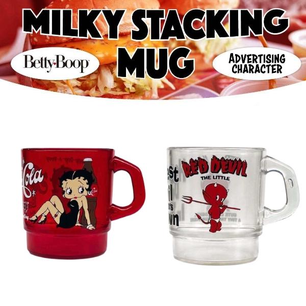 ベティブープ RED DEVIL ミルキー スタッキング マグカップ クリア カップ 330ml プ...