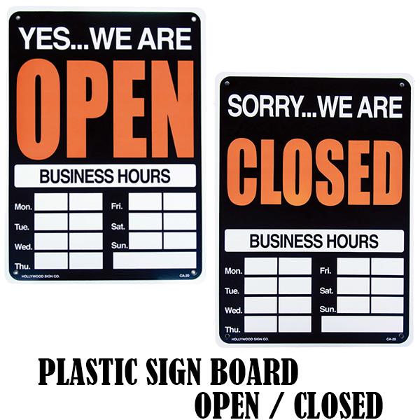 プラスティック サインボード OPEN / CLOSED 看板 サインプレート 店 オープン クロー...