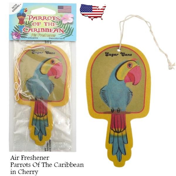 芳香剤 車 吊り下げド チェリー 香り オウム Parrots of The Caribbean エ...