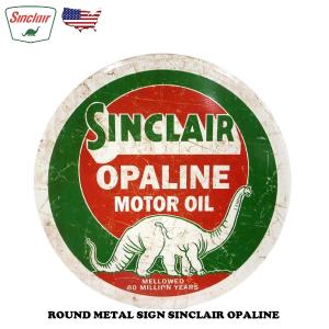 アメリカン レトロ ブリキ看板 Sinclair OPALINE ラウンドメタルサイン 