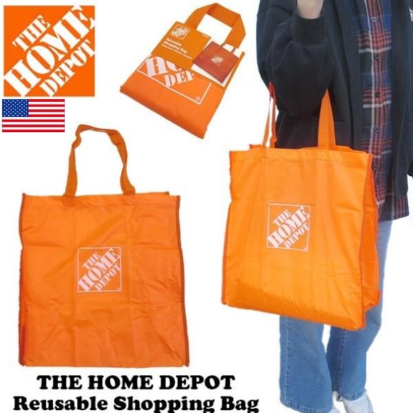 HOME DEPOT ホーム デポ リユーザブル ショッピング バッグ エコバッグ オレンジ アメリ...