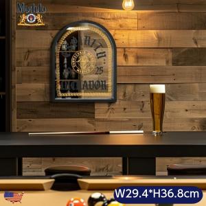 パブミラー アメリカン ウォールミラー ガレージ インテリア 木枠