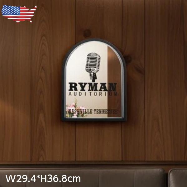 パブミラー ライマン公会堂 RYMAN AUDITORIUM 壁掛け 鏡 木枠 アメリカン雑貨 壁掛...