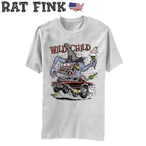 ラットフィンク Tシャツ WILD CHILD メンズ 半袖 tシャツ アメカジ 大きいサイズ 綿100 カジュアル 30代 40代 50代 60代 アメリカン雑貨 rat fink｜funandfunny