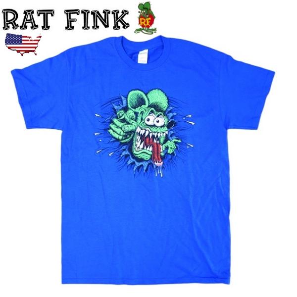 ラットフィンク Tシャツ RAT FINK BURST メンズ 半袖 tシャツ アメカジ ブルー 大...