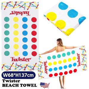 Twister ツイスターゲーム ビーチタオル 大判 おしゃれ ホワイト ハスブロ バスタオル サイズ 68-137cm アメリカン雑貨 海外輸入品 かわいい