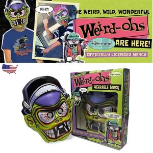 お面 仮面 ウイアード・ オーのウォールデコ マスク Weird-ohs WEARABLE MASK DAVEY グリーン ハロウィン 仮装 コスプレ アメリカン雑貨｜funandfunny