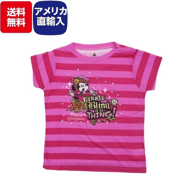 キッズ 半袖 Tシャツ ガール ミニーマウ ピンク アメリカ キッズSサイズ ディズニー Uネック ...