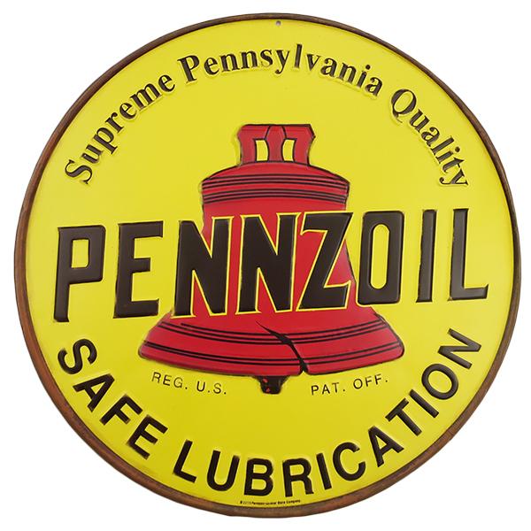 アメリカン ダイカット エンボス メタルサイン PENNZOIL ペンズオイル アメ車 アンティーク...