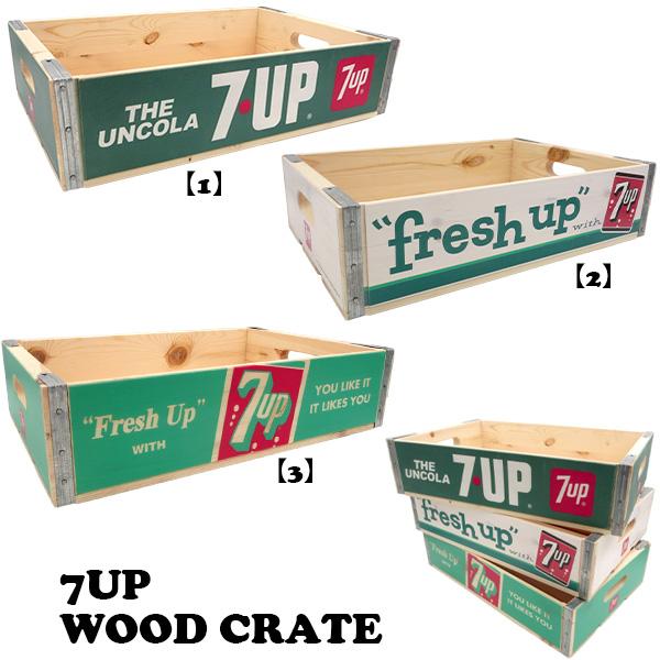 7UP セブンアップ 木箱 収納ボックス ウッドクレート PEPSI アメリカン雑貨 アメリカ雑貨 ...