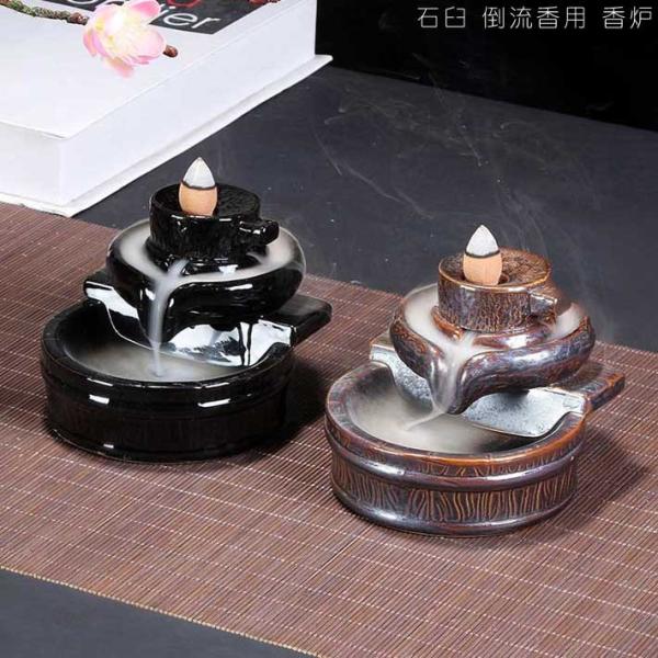 倒流香用 石臼 瞑想仏陀 エネルギーワーク 幻想的 煙 倒流香 香炉 インテリア オブジェ 陶器 風...