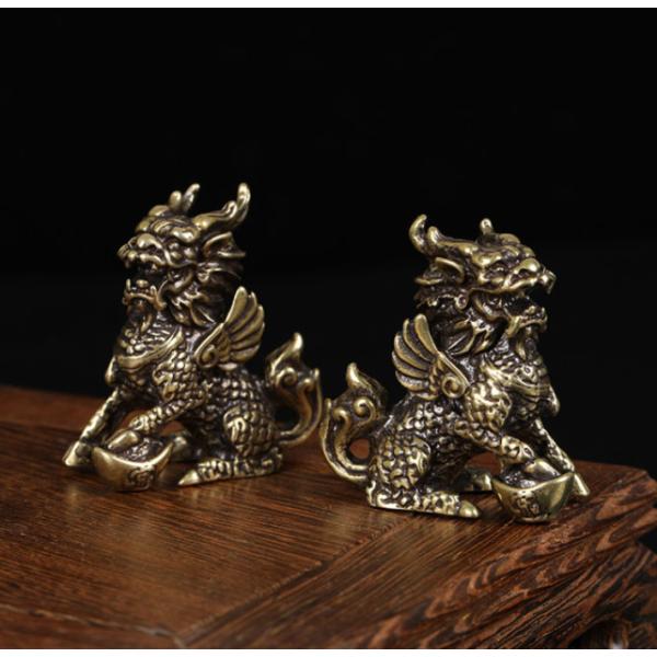 麒麟対セット 瞑想 統合 開運 麒麟 風水アイテム ヨガ インテリア エネルギーワーク イメージワー...