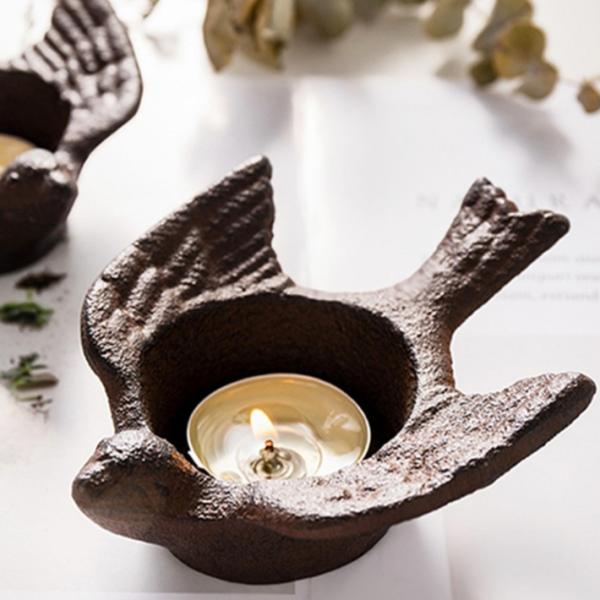 キャンドルホルダー アイアン 北欧 おしゃれ 鳥 アンティーク キャンドルホルダー 鋳物 ナチュラル...