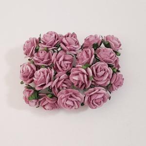 紙アートフラワーバラ 白ピンク 造花[ミニ・ペーパーフラワー バラ（白 #152） 直径約20mm 20本