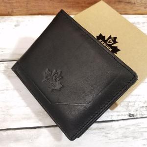 メンズ　二つ折り財布 財布[アウトレット 牛革 メンズ 二つ折り財布(ブラック) ZZNICK