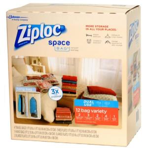 ジップロック Ziploc スペースバッグ 衣類圧縮袋 合計12枚入 スペース バッグ 衣類 圧縮袋｜funks-store