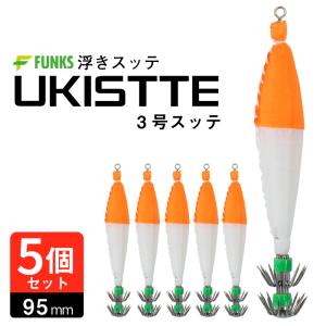 浮きスッテ 4号 赤青 レッド ホワイト 浮スッテ 6g ドロッパー