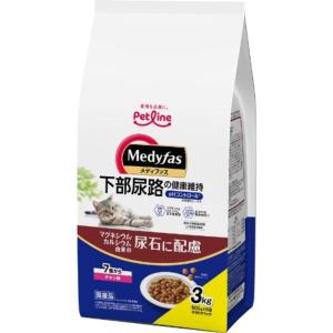 メディファス キャットフード 7歳から チキン味 【下部尿路/ｐHコントロール/麻布大学共同開発/国産/アルミ小分け】 3kg(500g×6)