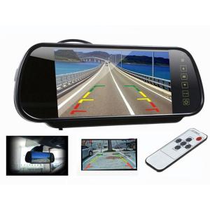 7インチ ルームミラーバックモニター バックカメラ自動切換え機能付きリモコン付き タッチボタン TFT/LCD液晶 700h