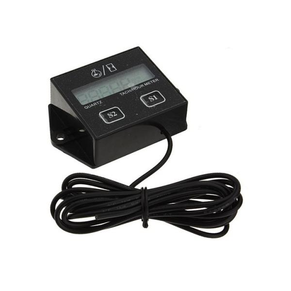 バイクタコメーター 自動車 バイクに 4スト/2スト両対応 デジタル式 エンジン直結タコメーター 点...