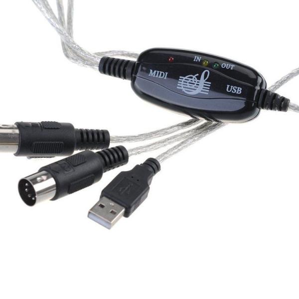 USB MIDI ケーブル 楽器とPCを簡単接続 ドライバ 内蔵 USB給電 USBMIDI