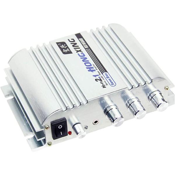 ミニ 高品質 重低音 12V専用 車用・家庭 Hi-Fi ステレオアンプ 2.1チャネル 小型アンプ...