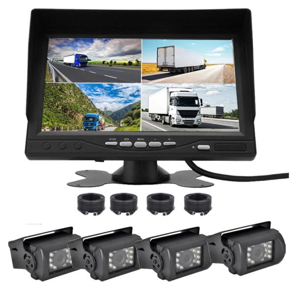 12/24V トラック対応 ドライブレコーダ 4PIN 7インチ遮光式モニタ SDカード録画記録 4...