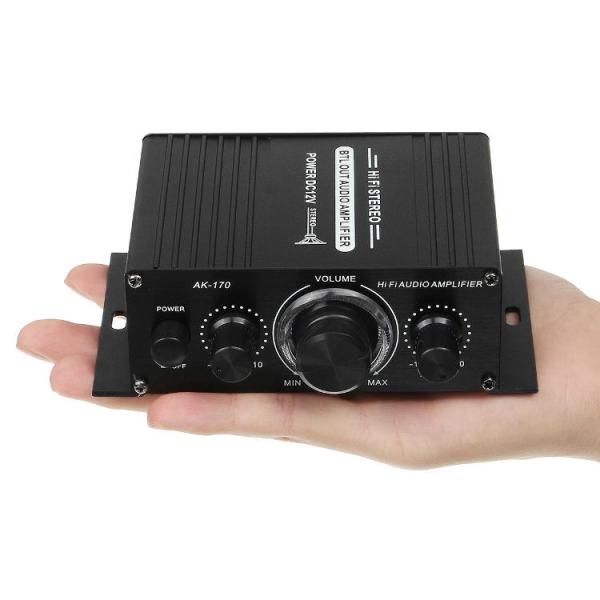 小型2chオーディオアンプ 出力20W＋20W アルミボディ コンパクトサイズ Hi-Fiステレオア...